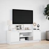 TV Cabinet with LED White 139.5x34x50 cm Engineered Wood 852194