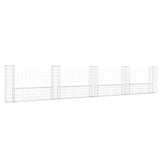 U-shape Gabion Basket with 5 Posts Iron 500x20x100 cm 151278
