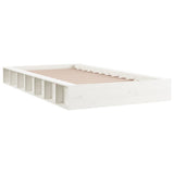 Bed Frame without Mattress White 135x190 cm Double Double Solid Wood 820712