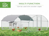 Walk In Chicken Run Galvanised Chicken Coop Hen Poultry House Cage Pet Playpen Garden with T3398P425331