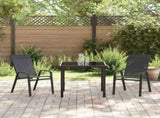 Garden Dining Set 3 pcs Black Powder-coated Steel 3379114