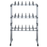 Shoe Rack with Wheels Silver 66x27x100 cm 344371