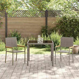 Garden Dining Set 3 pcs Grey and Brown Poly Rattan 3365385