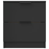 ZNTS Bedside Cabinets 2 pcs Black Engineered Wood 811217