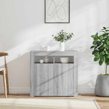 Sideboard with LED Lights Grey Sonoma 80x35x75 cm 815730