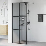 Walk-in Shower Wall Black 80 x 195 cm Tempered Glass 42022042