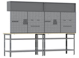 Work Bench Set 8 pcs Black and Grey Powder-Coated Steel 3321504