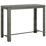7 Piece Garden Bar Set with Cushions Poly Rattan Grey 3095412