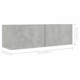 4 Piece TV Cabinet Set Concrete Grey Engineered Wood 3079096