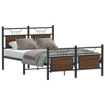 Bed Frame without Mattress Brown Oak 120x190 cm Small Double Engineered Wood 4106856