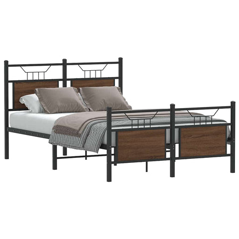 Bed Frame without Mattress Brown Oak 120x190 cm Small Double Engineered Wood 4106856