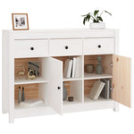 ZNTS Sideboard White 100x35x74 cm Solid Wood Pine 814555