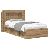 Bed Frame with Storage Artisan Oak 75 x 190 cm Engineered Wood 3433423