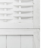 Room Divider 3 Panels White Solid Wood Paulownia 358717