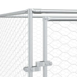 Outdoor Dog Kennel Silver 4x4x2 m Galvanised Steel 3190455