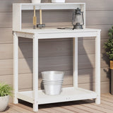 Potting Table with Shelves White 82.5x50x109.5 cm Solid Wood Pine 832408