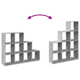 Room Divider Bookcase 3-Tier Concrete Grey 137.5x29x103.5 cm Engineered Wood 857979