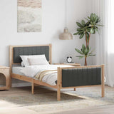 Bed frame Brown and dark grey 90 x 190 cm Solid pine wood 878505