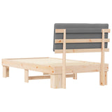 Bed Frame with Upholstered Headboard Light Grey 100 x 200 cm 877509