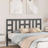 Bed Headboard Grey 166x4x100 cm Solid Wood Pine 817852