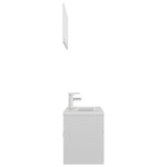 ZNTS Bathroom Furniture Set High Gloss White Engineered Wood 3071339