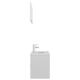 ZNTS Bathroom Furniture Set High Gloss White Engineered Wood 3071339