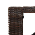 ZNTS Bar Table with Glass Top Brown 185x80x110 cm Poly Rattan 362599