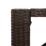 Bar Table with Glass Top Brown 185x80x110 cm Poly Rattan 362599