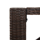 Bar Table with Glass Top Brown 185x80x110 cm Poly Rattan 362599