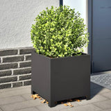 ZNTS Garden Planter Black 40x40x40 cm Steel 851199