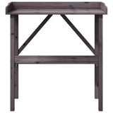 Plant Table with Shelf Grey 78x38x82.5 cm Solid Wood Fir 156351