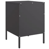 ZNTS Bedside Cabinet Black 36x39x50.5 cm Steel 842922