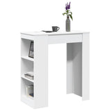 Bar Table with Racks White 95x47x103.5 cm Engineered Wood 854382