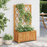 316541 Garden Raised Bed with Trellis Solid Acacia Wood