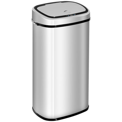 68L Sensor Dustbin Stainless Steel Automatic Kitchen Waste Bin Silver T3398P344641