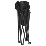 Camping Chairs with Pocket Foldable 2 pcs Black 366548