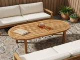 Table Top Oval Solid Teak Wood Natural 42033172