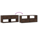 TV Cabinet Brown Oak 100x31x39.5 cm Engineered Wood and Metal 848933