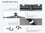 3x3m Freestanding Metal Wall Awning Canopy Grey T3398P318650