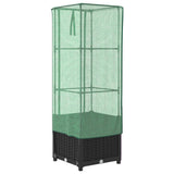 Raised Bed with Greenhouse Cover Rattan Look 40x40x139 cm 4015813