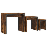 ZNTS Nesting Coffee Tables 3 pcs Smoked Oak Engineered Wood 837824