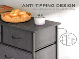 Bedroom Chest of Drawers, 10 Drawer Dresser with Foldable Fabric Drawers and Steel Frame, Black T3398P344326