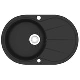 Granite Kitchen Sink Single Basin Oval Black 142958