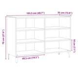 Sideboard Old Wood 103.5x35x70 cm Engineered Wood 856452