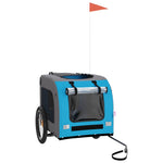 ZNTS Pet Bike Trailer Blue and Grey Oxford Fabric&Iron 93841