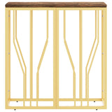Console Table Gold Stainless Steel and Solid Wood Reclaimed 350038