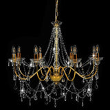 Chandelier with Beads Golden 8 x E14 Bulbs 281607