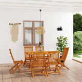 Garden Dining Set Warm brown Solid Teak Wood Medium Foldable 3059602