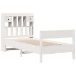 Bookcase Bed without Mattress White 75x190 cm Small Single Solid Wood Pine 3323051
