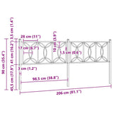 Metal Replace Headboard White 200 cm 376215